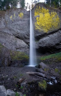 Waterfall in front of basalt rock