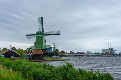 Historic windmills on the banks of the Zaan