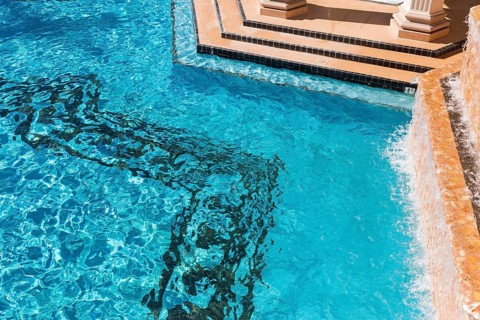 Exotic luxury swimming pool water and architecture abstract