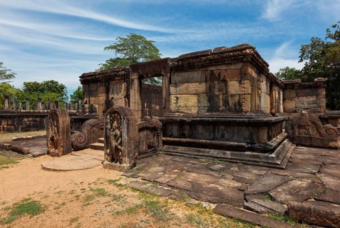 Ancient ruins in Quadrangle group in ancient city Pollonaruwa