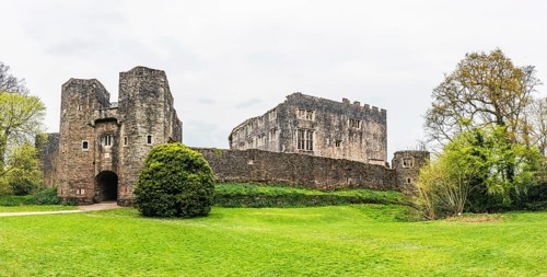 Panorama of Berry Pomeroy Castle