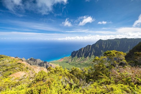 Blick vom Kalalau Lookout ins Kalalau Valley
