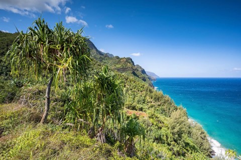 Blick vom Kalalau Trail auf die Na Pali Coast