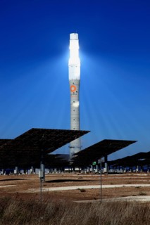 High-tech Gemasolar solar power plant in Fuentes de Andalucia near Seville