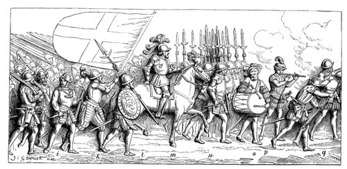 Landsknecht advance to the attack