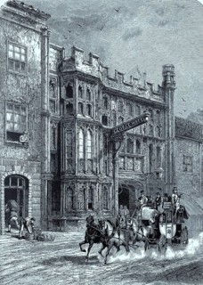 The George Hotel and Pilgrims Inn is an inn in Glastonbury built around 1470