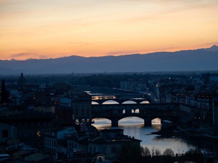 Sunset view of Florence from Piazzale Michelangelo