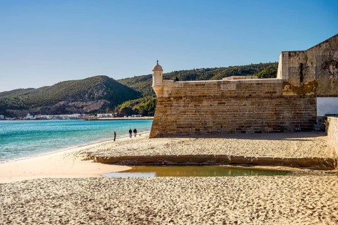 Saint James Fortress on the beach of Sesimbra