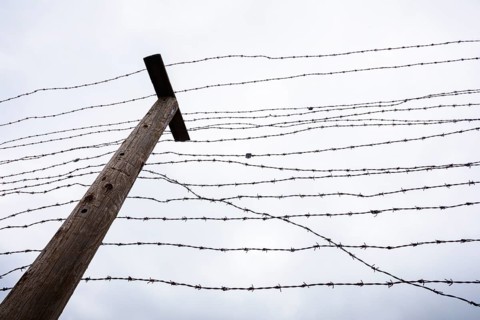 Barbed wire fence at the Iron Curtain Memorial at the Guglwald border crossing