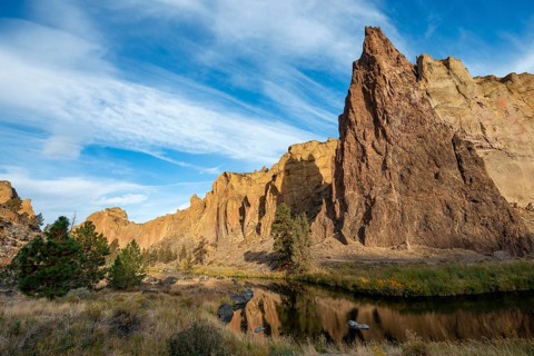 Red rock walls in the morning sun