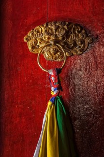 Derocated door handle of Likir gompa Tibetan Buddhist monastery