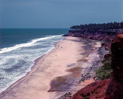 Varkala beach slanting to Arabian sea