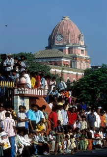 People gathered in front of Presidency college during Republic day celebration in Chennai
