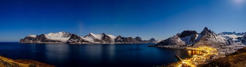 Panorama shot at full moon