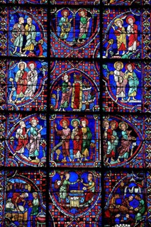 Leaded glass window in Notre Dame Cathedral of Chartres