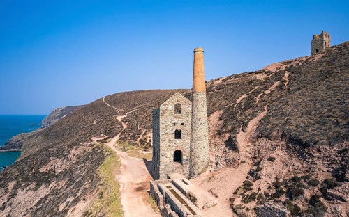 Wheal Coates Tin Mine Walk from a drone