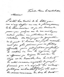 Handwritten letter of Prince Louis Napoleon Bonaparte dated 14 October 1841