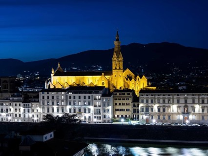 Illuminated church of Santa Croce