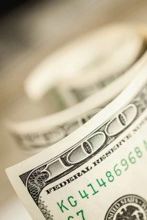 Abstract of one hundred dollar bills