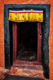 Door of Namgyal Tsemo gompa in Leh