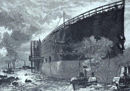 The hull of the ship Great Eastern