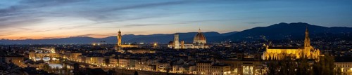 View of Florence after sunset from Piazzale Michelangelo