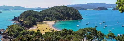Boats anchored in the Bay of Islands