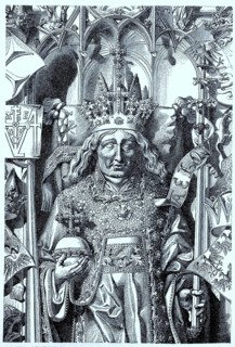 Die Grabfigur von Kaiser Friedrich III. auf seinem Grabmal im Stephansdom zu Wien