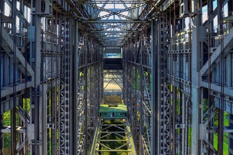 Interior view of the old Niederfinow ship lift