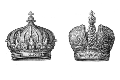 Imperial Crown of Napoleon I and a Russian Imperial Crown