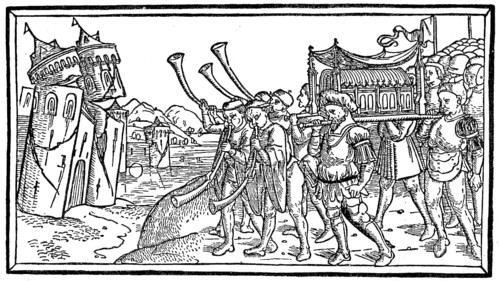 The Jews with the Ark of the Covenant in front of the Walls of Jericho