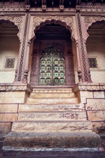 Arched gateway in Mehrangarh fort example of Rajput architecture. Jodhpur