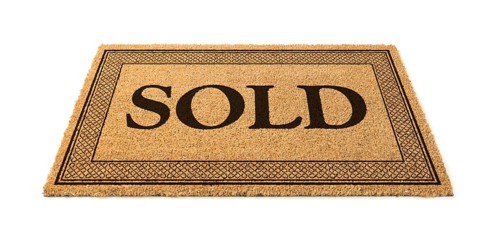Sold welcome mat isolated on A white background