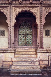 Arched gateway in Mehrangarh fort example of Rajput architecture