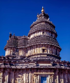 The Vidyasankara Temple in Sringeri. It has 12 Zodiac Pillars