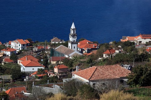 View of the village of Arco da Calheta and the sea