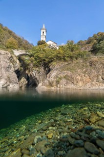 The Orrido of Saint Anna Church over the Cannobino River