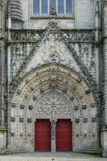 Main portal Gothic cathedral Saint-Corentin