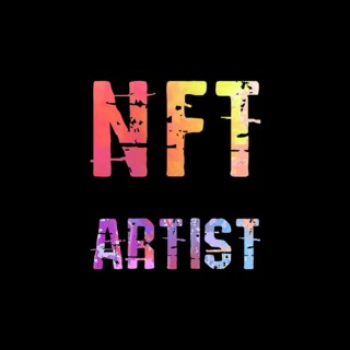 NFT Artist text art design for printing. Trendy typography illustration