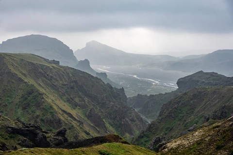 Mountain landscape with river valley