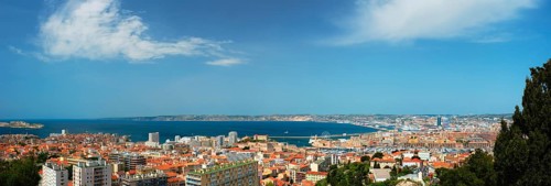 Aerial view of Marseille town. Marseille