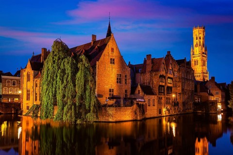 Famous view of Bruges