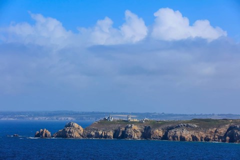 View from the Monument Aux Bretons at the Pointe de Pen Hir to the Pointe de Toulinguet near Camaret-sur-Mer on the Crozon Peninsula
