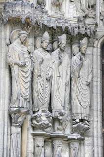 Sculptures on the south portal of Notre Dame Cathedral of Chartres