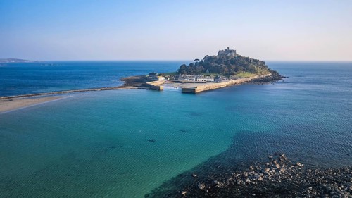 St Michaels Mount from a drone