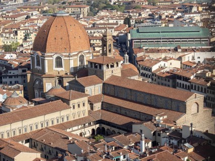 Stadtansicht von Florenz mit Basilika San Lorenzo und Mercato Centrale