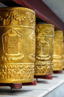 Prayer wheels in Tabo Monastery