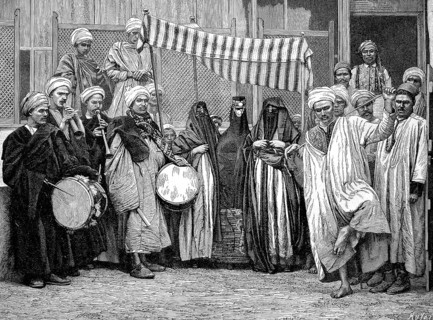 Wedding celebration in Cairo in 1865