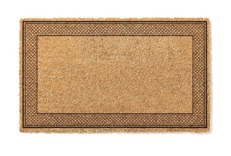 Blank welcome mat isolated on white background