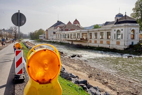 Das Kurviertel in Bad Neuenahr nach der Flutkatastrophe an der Ahr. Bad Neuenahr